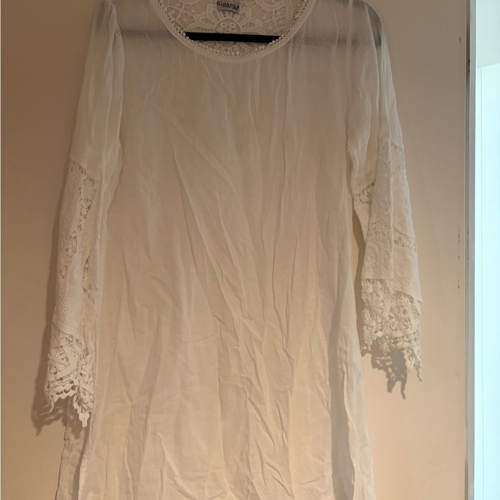 Siganka White Lace dress / cover up